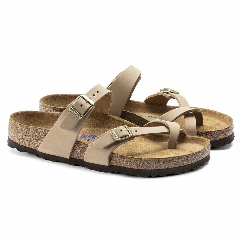 Birkenstock Soft Footbed Nubuck Lær Mayari Dame Brune | NO 136UZG